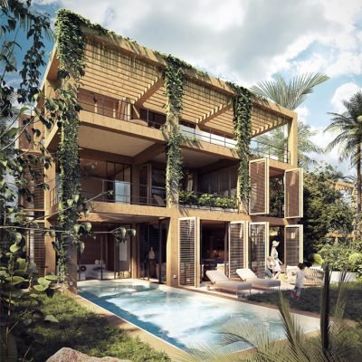 building of palm villas